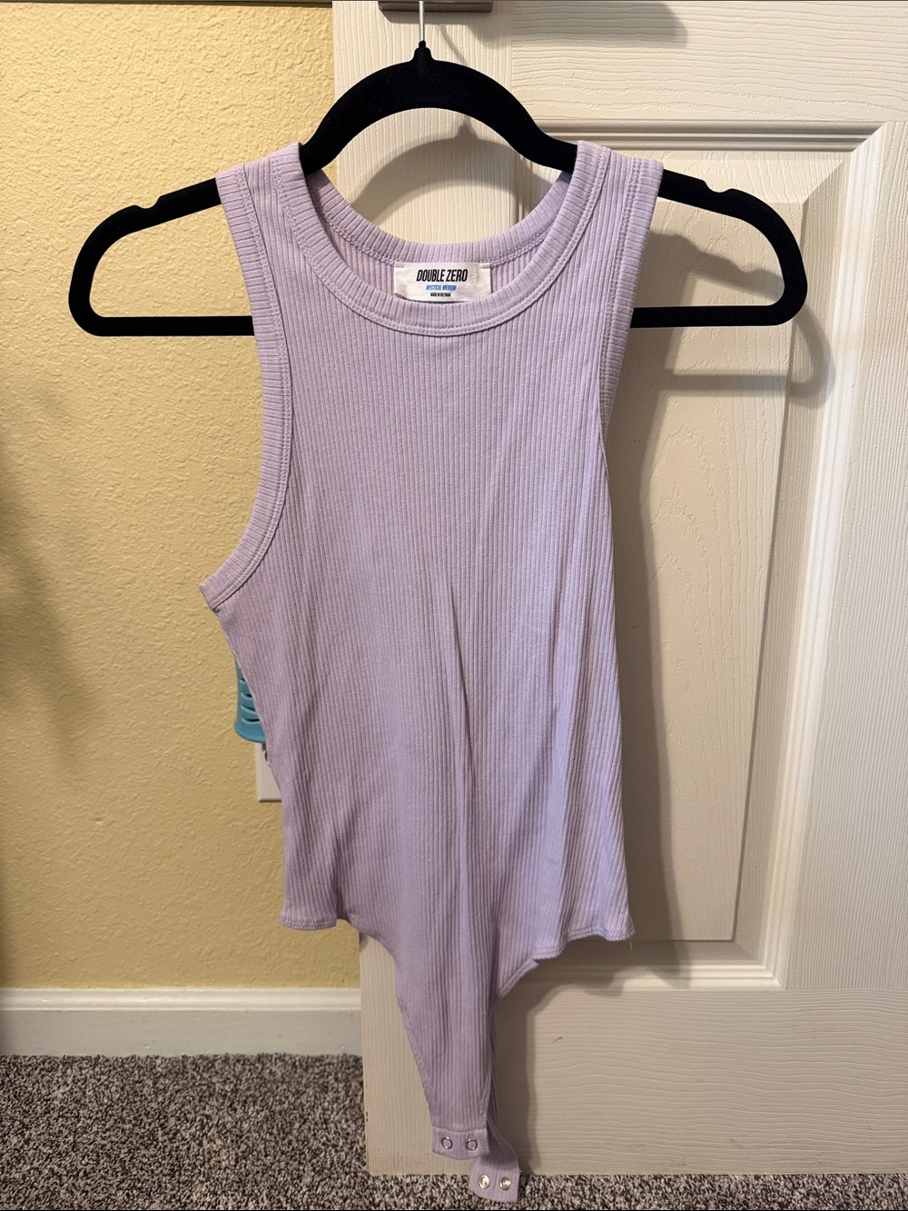 Double Zero Lilac Ribbed Tank Bodysuit